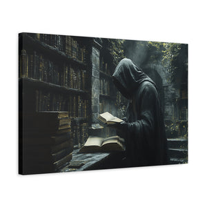 Mysterious Library Canvas Print, Dark Academia Wall Art, Book Lover Gift, Gothic Home Decor, Reading Nook Decoration, Unique Wall Art