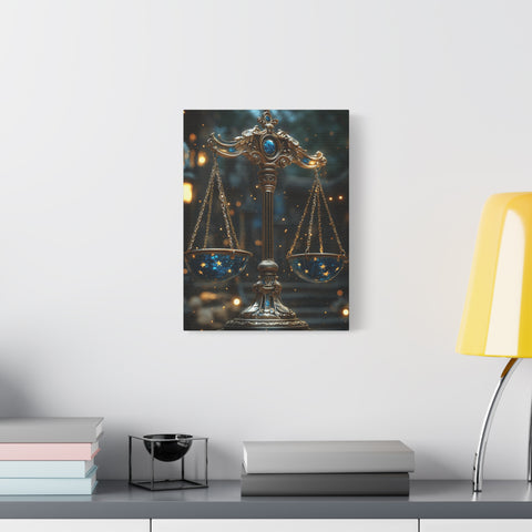 Celestial Scales Canvas Art, Starry Balance Wall Decor, Astrology Gift, Cosmo Home Decor, Spiritual Artwork, Zodiac Decoration