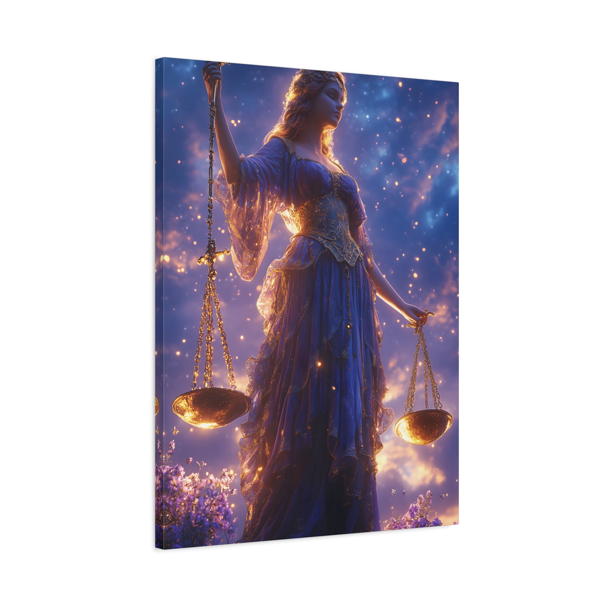 Elegant Justice-Themed Canvas Art Print, Inspirational Home Decor, Perfect Gift for Law Students, Libra Decor, Goddess of Justice Wall Art