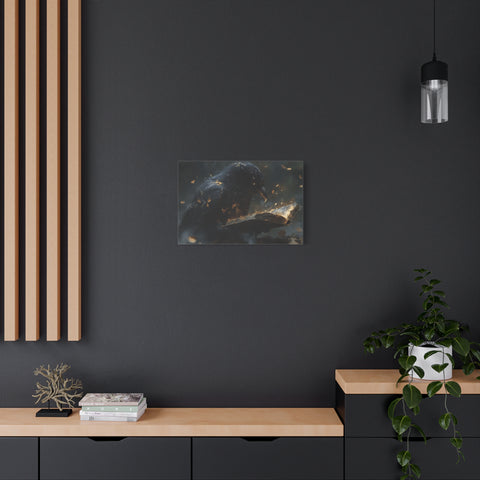 Mystical Raven Canvas Art Print, Gothic Wall Decor, Witchy Home Aesthetic, Unique Gift, Dark Fantasy Decoration