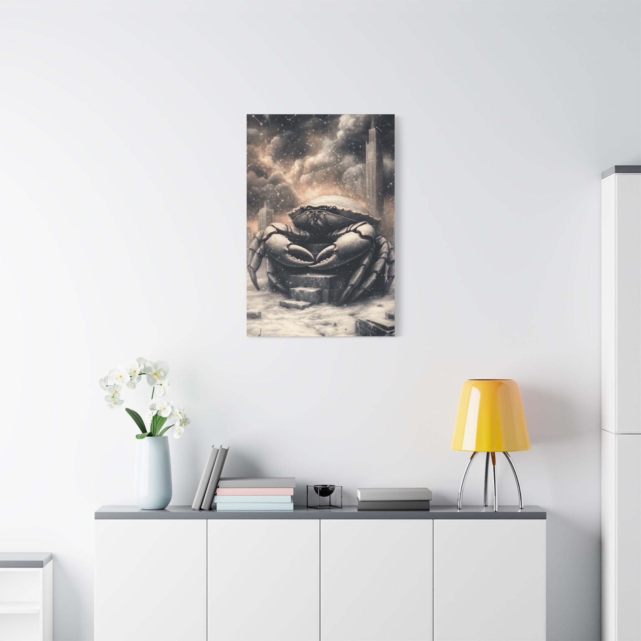 Intricate Crab Art Canvas Print, Coastal Decor, Ocean Lover Gift, Modern Wall Art, Nautical Home Accent