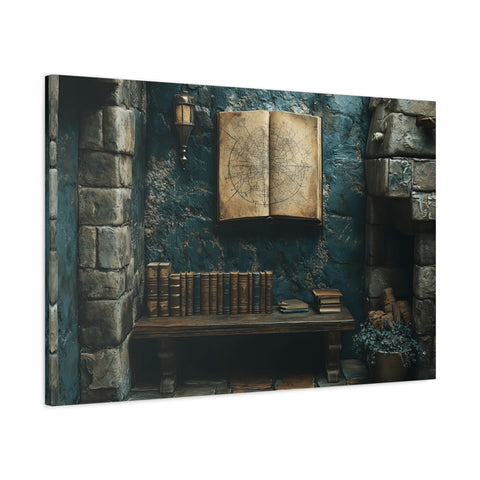 Fantasy Book Nook Wall Art, Cozy Home Decor, Literary Gifts, Reading Corner Artwork, Book Lovers Decor, Magical Canvas Print