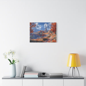 Autumn Landscape Canvas Art, Fall Wall Decor, Nature Artwork, Home Decoration, Seasonal Gift, Scenic Painting