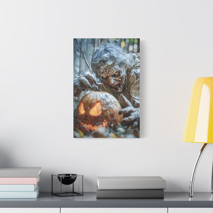 Halloween Canvas Art Print, Creepy Wall Decor, Spooky Home Decor, Haunted House Decoration, Fall Artwork, Pumpkin Scare