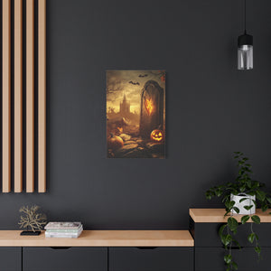 Halloween Canvas Art Print, Spooky Decor for Fall, Haunted House Wall Art, Perfect for Halloween, Autumn Decorations