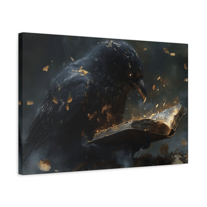 Mystical Raven Canvas Art Print, Gothic Wall Decor, Witchy Home Aesthetic, Unique Gift, Dark Fantasy Decoration