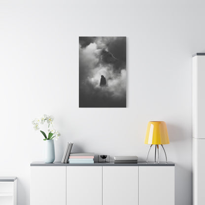 Black and White Wolf Canvas Art Print, Animal Wall Decor, Nature-Inspired Home Decor, Wilderness Art, Unique Gift Idea, Modern Aesthetic