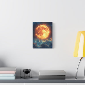 Stretched Canvas Art Print: Celestial Moon Wall Decor, Home Decor, Modern Art, Gift for Astronomers, Lunar Enthusiasts, Space Lovers