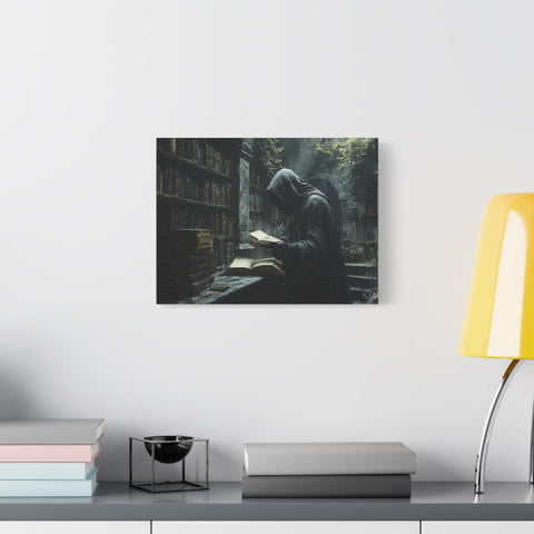 Mysterious Library Canvas Print, Dark Academia Wall Art, Book Lover Gift, Gothic Home Decor, Reading Nook Decoration, Unique Wall Art