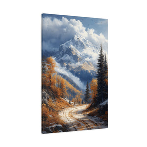 Stretched Canvas Wall Art, Scenic Mountain Landscape, Home Décor, Nature Wall Hanging, Autumn Vibes