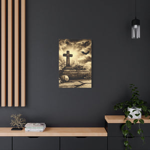 Gothic Halloween Wall Art, Perfect for Home Decor, Spooky Aesthetic, Graveyard Scene, Autumn Decor, Haunted House
