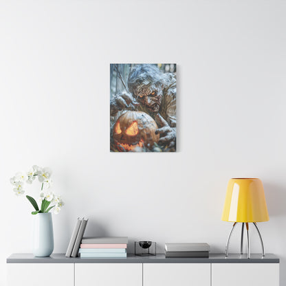 Halloween Canvas Art Print, Creepy Wall Decor, Spooky Home Decor, Haunted House Decoration, Fall Artwork, Pumpkin Scare