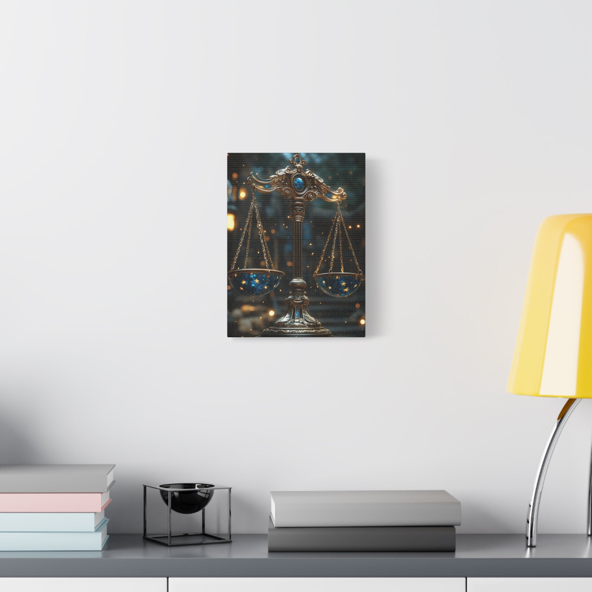 Celestial Scales Canvas Art, Starry Balance Wall Decor, Astrology Gift, Cosmo Home Decor, Spiritual Artwork, Zodiac Decoration