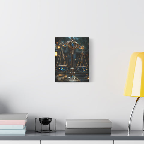 Celestial Scales Canvas Art, Starry Balance Wall Decor, Astrology Gift, Cosmo Home Decor, Spiritual Artwork, Zodiac Decoration
