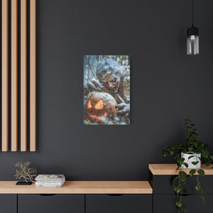 Halloween Canvas Art Print, Creepy Wall Decor, Spooky Home Decor, Haunted House Decoration, Fall Artwork, Pumpkin Scare