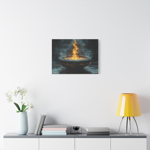 Mystical Fire Canvas Art, Home Decor, Aura Wall Art, Gift for Nature Lovers, Fantasy Room Decoration
