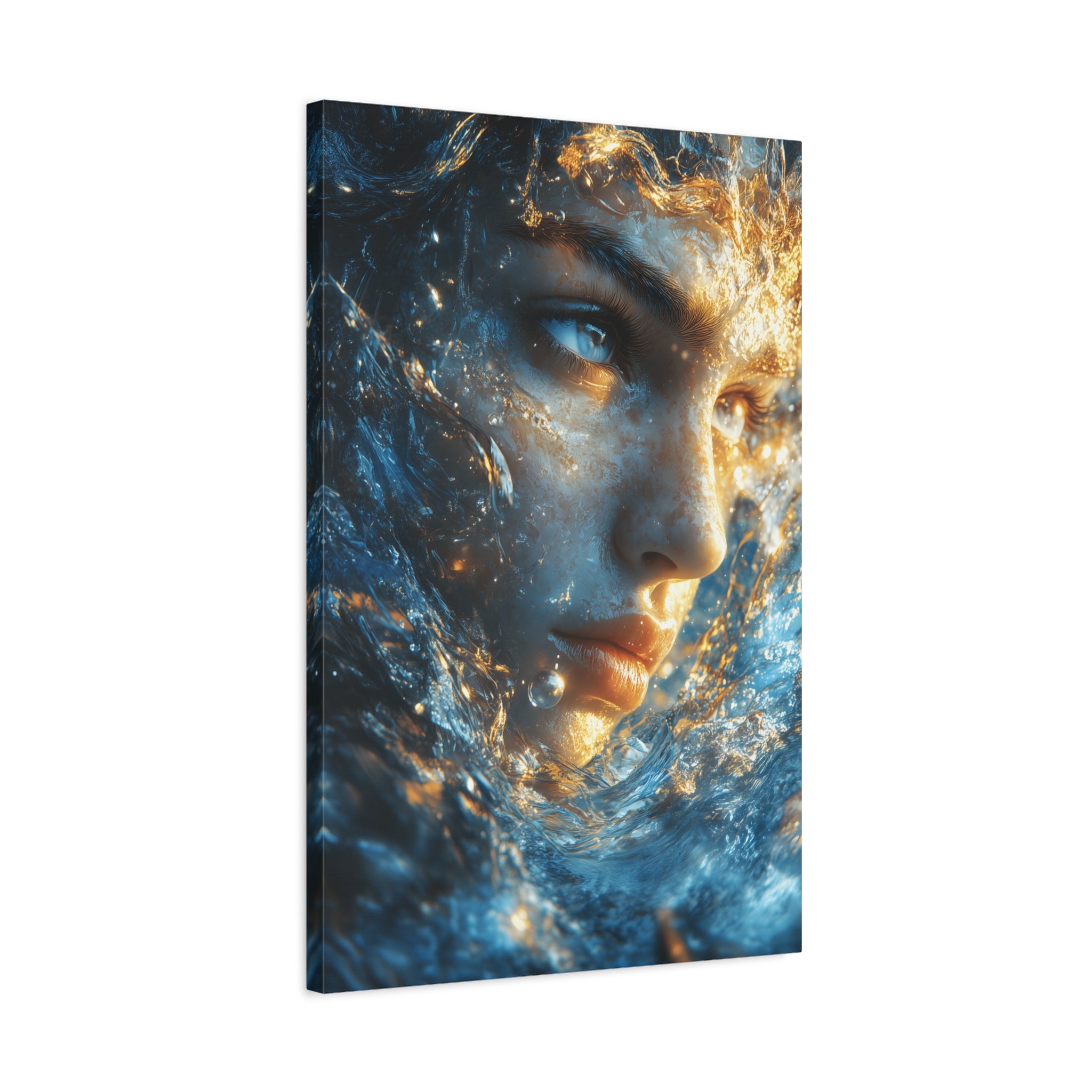 Artistic Canvas Print - Abstract Water Woman | Ocean-Themed Decor, Gallery Wall Art, Unique Home Decoration, Aquatic Aesthetic, Gift