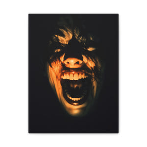 Screaming Face Art Print Canvas, Horror Wall Decor, Macabre Home Accent, Gothic Room Art, Unique Gift Idea