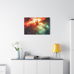 Cosmic Love Canvas Art, Celestial Couple Print, Space Wall Decor, Romantic Gift, Unique Home Artwork