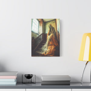 Haunting Ghost Canvas Art, Spooky Home Decor, Halloween Wall Art, Gothic Decoration, Creepy Haunted Print
