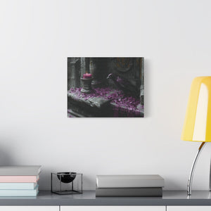 Gothic raven canvas wall art with dark aesthetic and moody design for alternative home decor