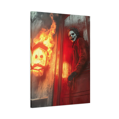 Halloween Horror Art Print, Spooky Home Decor, Creepy Wall Art, Unique Gift for Haunted House Lovers, Matte Canvas Artwork