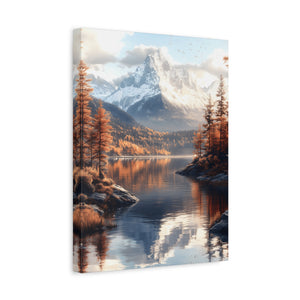 Serene Landscape Canvas Art, Nature Decor, Wall Art Print, Mountain Scene, Autumn Home Decoration