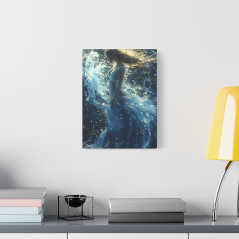 Canvas Wall Art - Mystical Water Goddess, Ethereal Decor for Home, Unique Gift for Art Lovers, Nautical Theme, Ocean Inspired