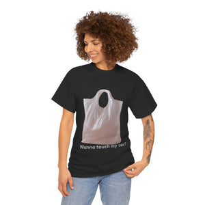 Funny Graphic Tee - Wanna Touch My Sac? Unisex Heavy Cotton Shirt, Gift for Friends, Casual Wear, Humor T-Shirt, Birthday Gift