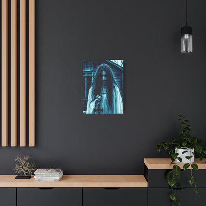 Spooky Horror Matte Canvas Wall Art - Creepy Decor for Halloween, Ghostly Home Decor, Dark Art for Gothic Lovers, Unique Gift Idea