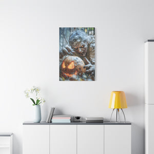 Halloween Canvas Art Print, Creepy Wall Decor, Spooky Home Decor, Haunted House Decoration, Fall Artwork, Pumpkin Scare