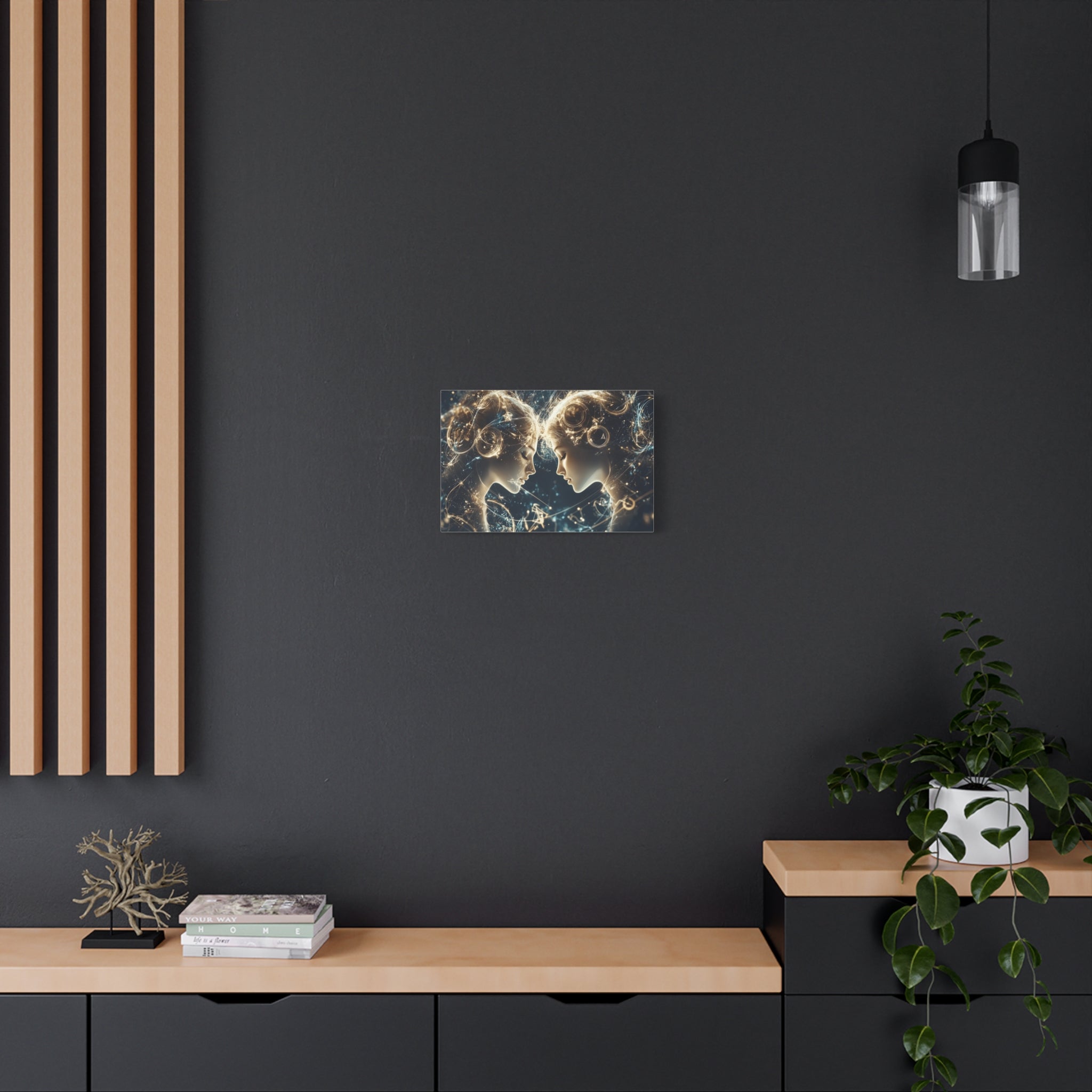 Celestial Gemini Canvas Print, Cosmic Art, Home Decor, Gift for Her, Astrology Wall Art, Unique Artwork, Gallery Wall