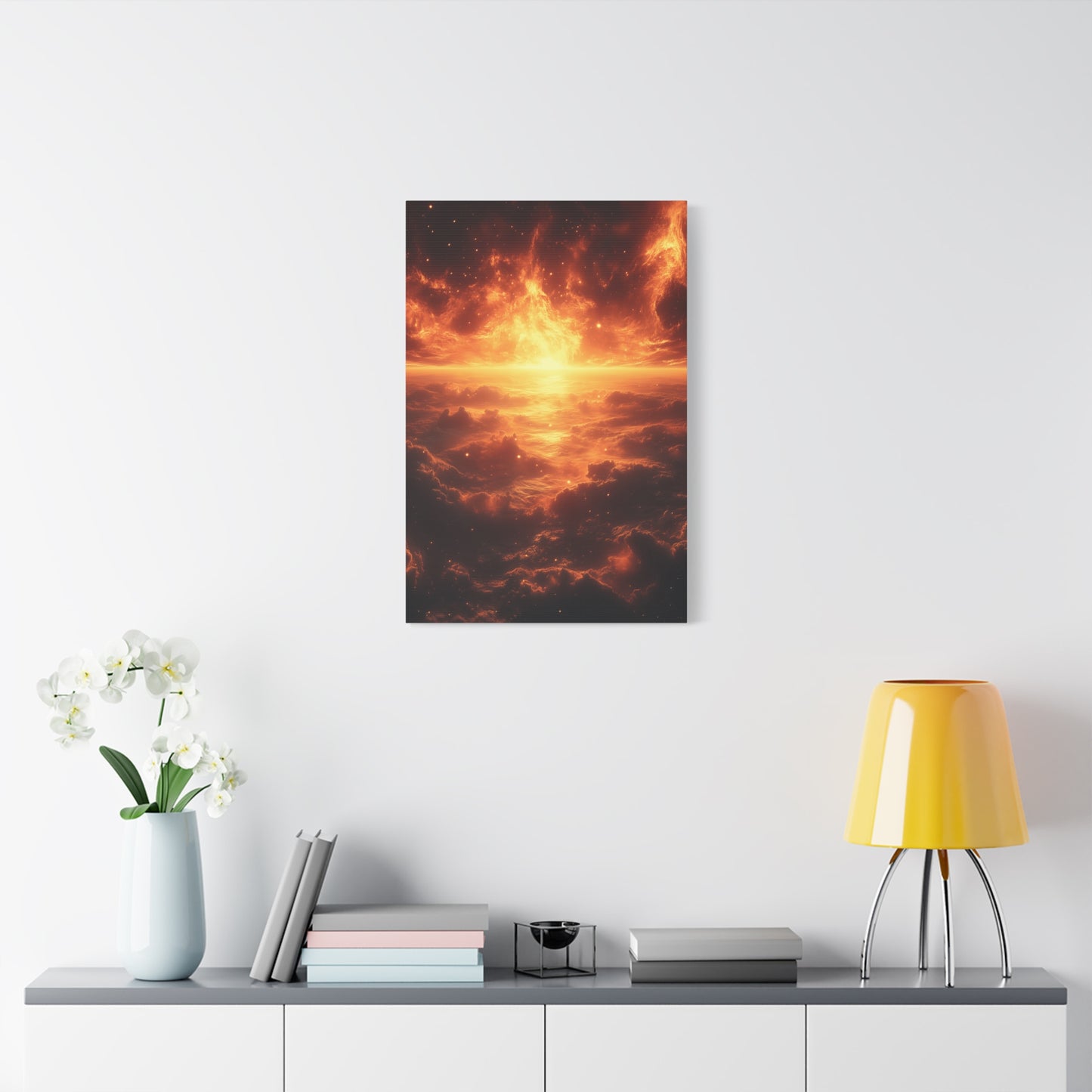 Sunset Ocean Canvas Art, Warm Decorative Wall Art, Home Decor, Gift for Art Lovers, Modern Wall Decor, Living Room Art