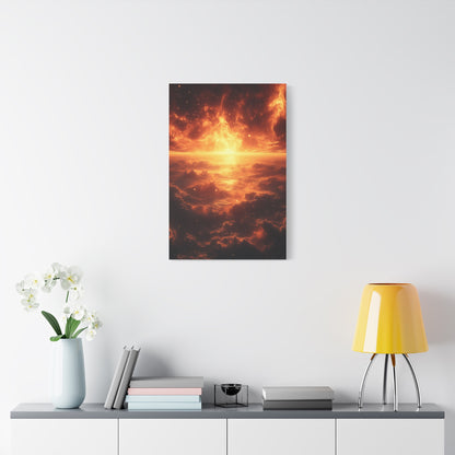 Sunset Ocean Canvas Art, Warm Decorative Wall Art, Home Decor, Gift for Art Lovers, Modern Wall Decor, Living Room Art