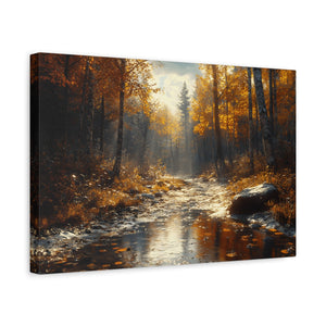 Autumn Landscape Canvas Wall Art, Cozy Fall Decor, Nature Print for Home, Rustic Living Room Artwork, Gift for Nature Lovers