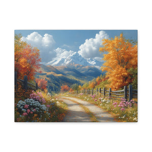 Nature-Inspired Stretched Canvas Art, Scenic Autumn Landscape Wall Decor, Home Decoration, Gift for Nature Lovers, Nostalgic Art