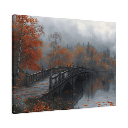 Autumn Landscape Canvas Print, Cozy Home Decor, Fall Artwork for Living Room, Gift for Nature Lovers, Fall Themed Wall Art