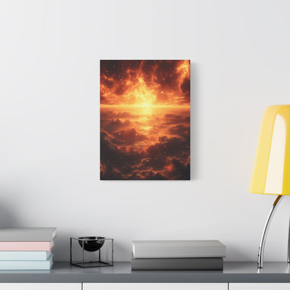 Sunset Ocean Canvas Art, Warm Decorative Wall Art, Home Decor, Gift for Art Lovers, Modern Wall Decor, Living Room Art