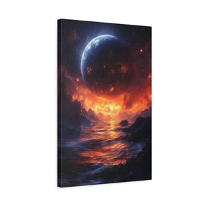 Stretched Canvas Art Print, Cosmic Landscape, Wall Decor, Galaxy Artwork, Home Gallery, Celestial Gift, Space Vibe