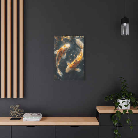 Serene Koi Canvas Print, Aquatic Art, Home Decor, Meditation Gift, Nature Wall Art, Zen Decor, Fish Artwork