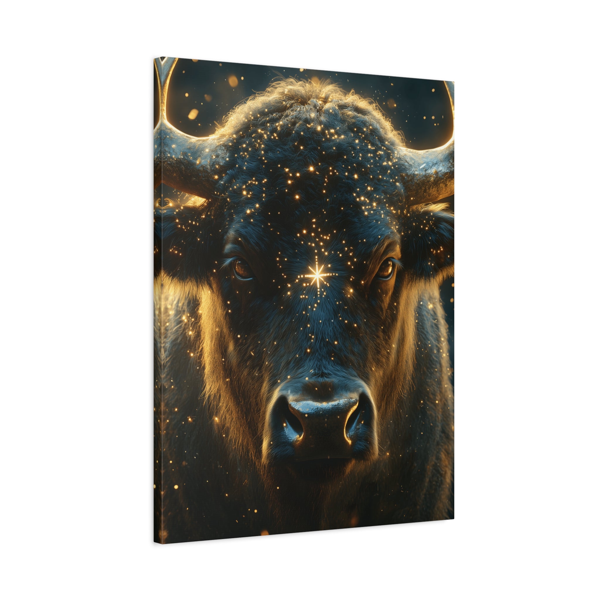 Cosmic Bull Canvas Art, Wall Décor, Home Office Artwork, Unique Gift, Rustic Vibe, Animal Lover Decor