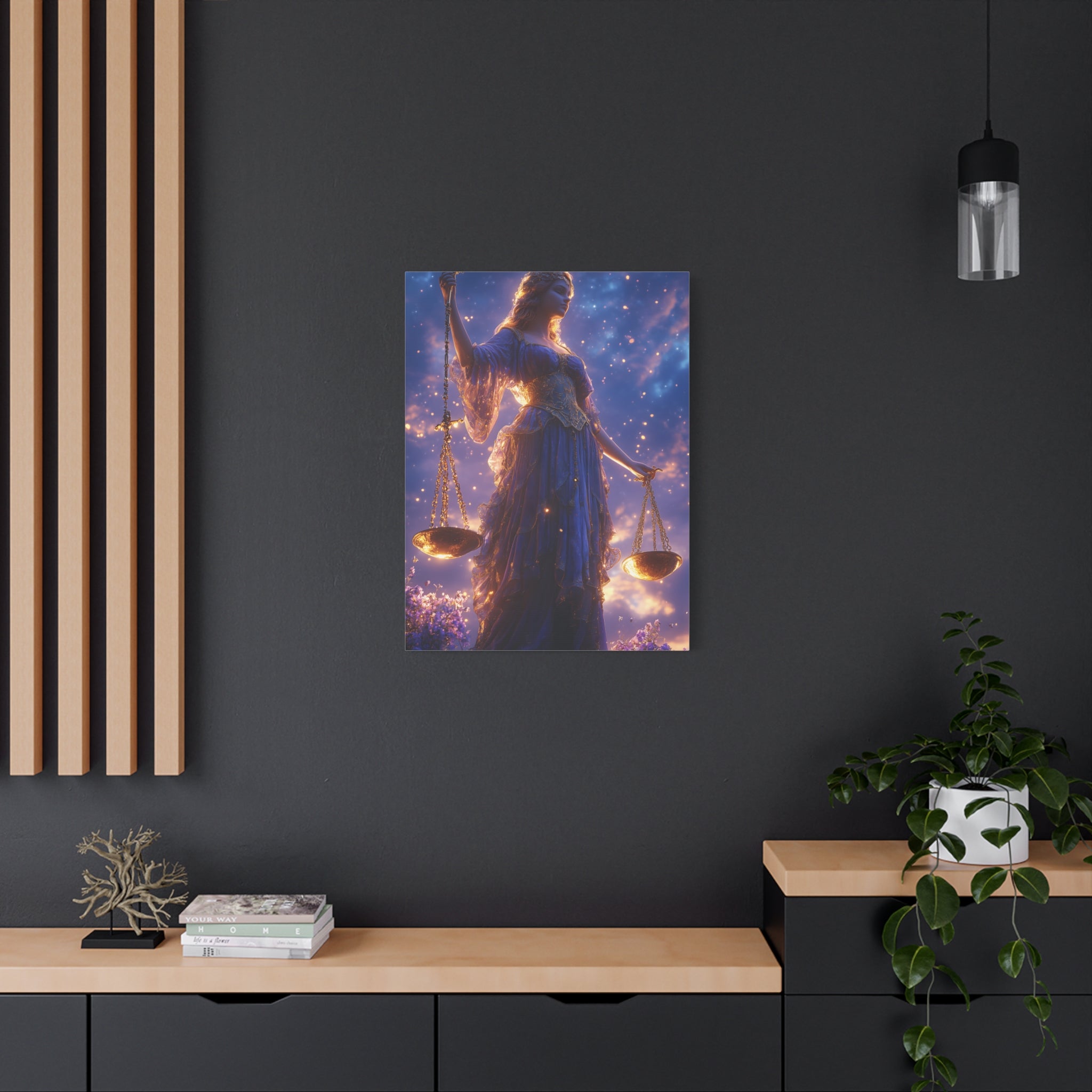 Elegant Justice-Themed Canvas Art Print, Inspirational Home Decor, Perfect Gift for Law Students, Libra Decor, Goddess of Justice Wall Art