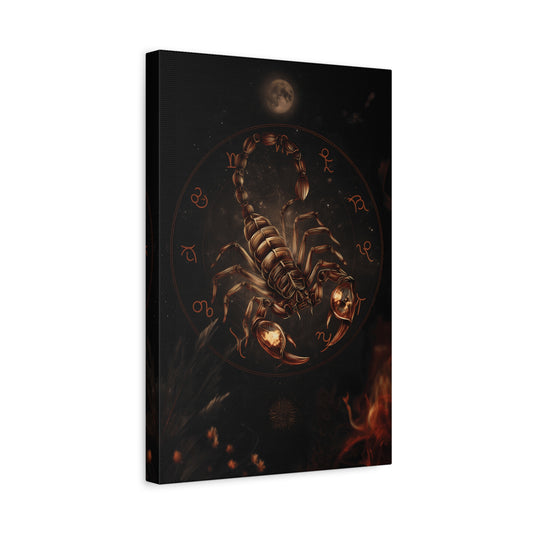 Astrological Scorpion Canvas Art Print, Zodiac Wall Decor, Gift for Astrology Lovers, Halloween Home Decor, Scorpio Artwork, Horoscope Gift