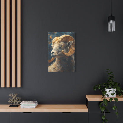 Ram Portrait Matte Canvas Wall Art, Animal Decor for Home, Rustic Wall Decor, Gift for Animal Lovers, Unique Birthday Gift