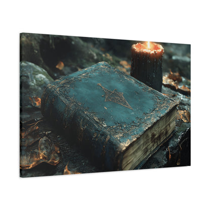 Mystical Canvas Art Print, Wall Decor for Wizardry Lovers, Fantasy Room Decoration, Gift for Bookworm, Gothic Home Accent