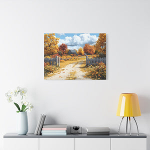 Autumn Landscape Canvas Print, Fall Decor, Farmhouse Wall Art, Nature Artwork, Seasonal Home Decoration