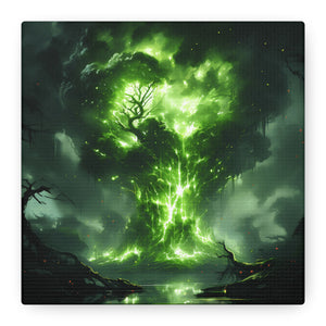Enchanted Tree Canvas Art Print, Nature Home Decor, Forest Wall Art, Living Room Decoration, Gift for Nature Lovers, Green Wall Art