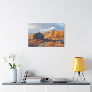 Autumn Landscape Canvas Wall Art, Cozy Home Decor, Nature Print for Living Room, Gift for Art Lovers, Rustic Fall Artwork