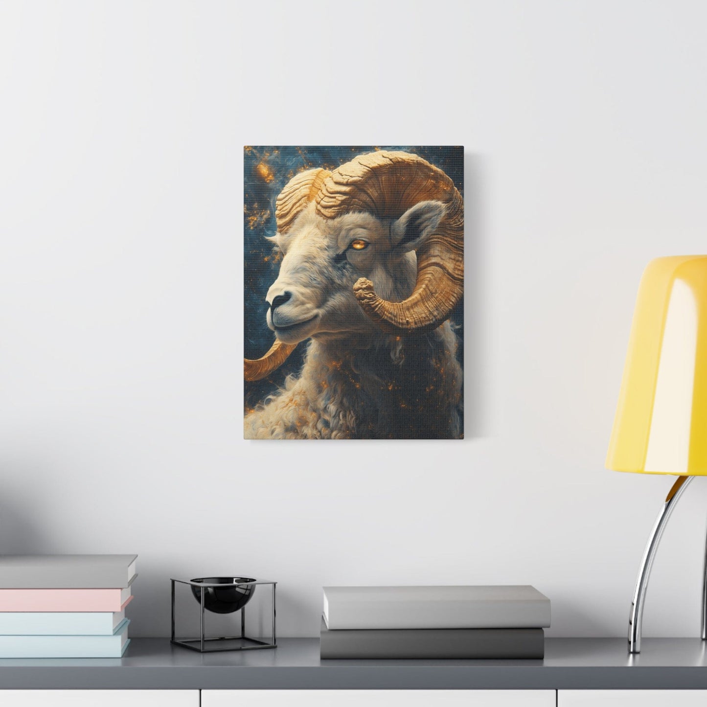 Ram Portrait Matte Canvas Wall Art, Animal Decor for Home, Rustic Wall Decor, Gift for Animal Lovers, Unique Birthday Gift