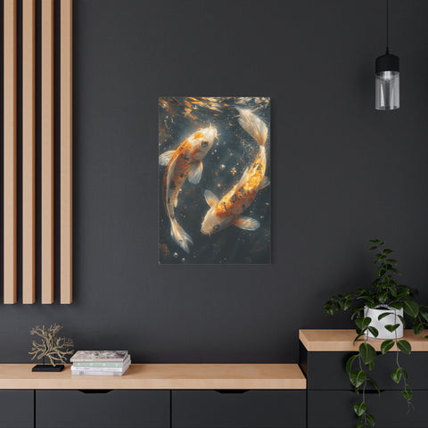 Serene Koi Canvas Print, Aquatic Art, Home Decor, Meditation Gift, Nature Wall Art, Zen Decor, Fish Artwork